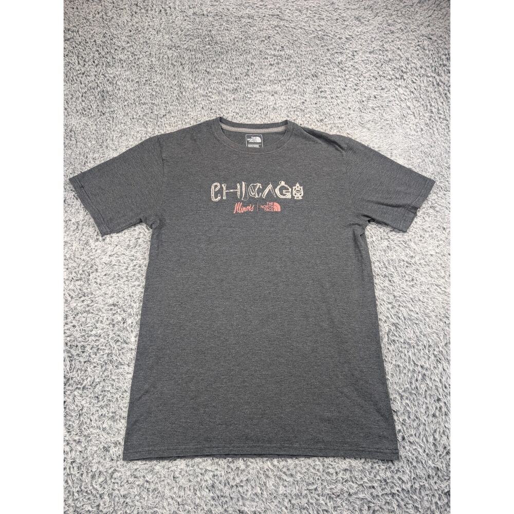 North Face Shirt Men Medium Gray Chicago Outdoor Short Sleeve Graphic Tee Casual